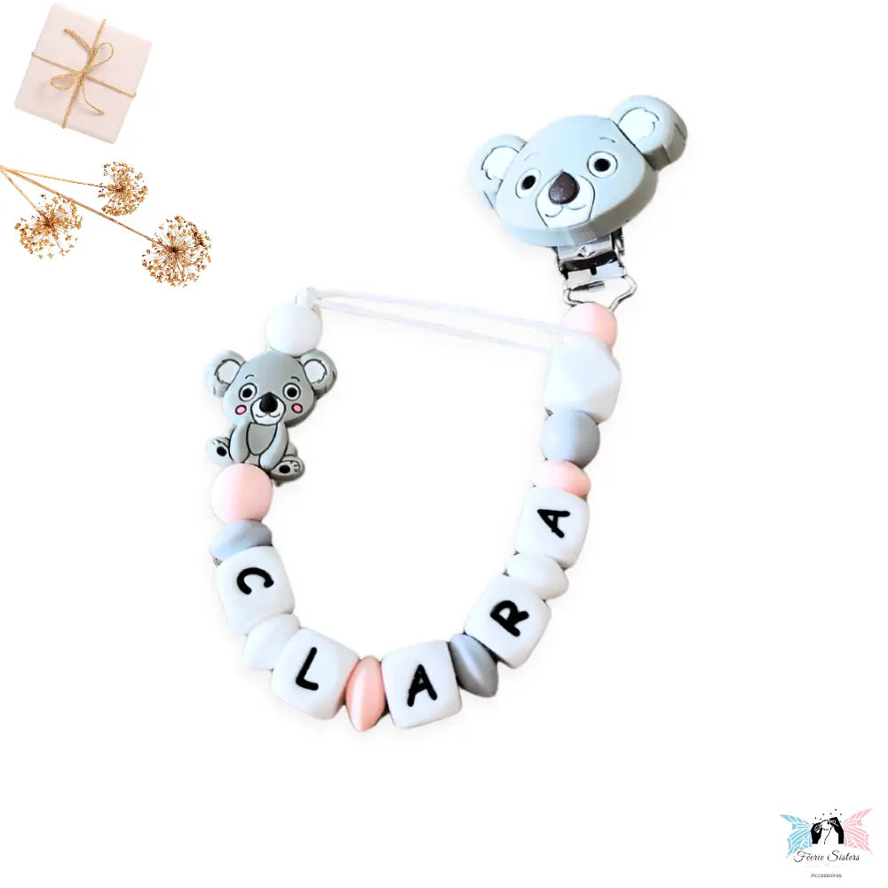 Attache tétine personnalisée koala - Féerie Sisters