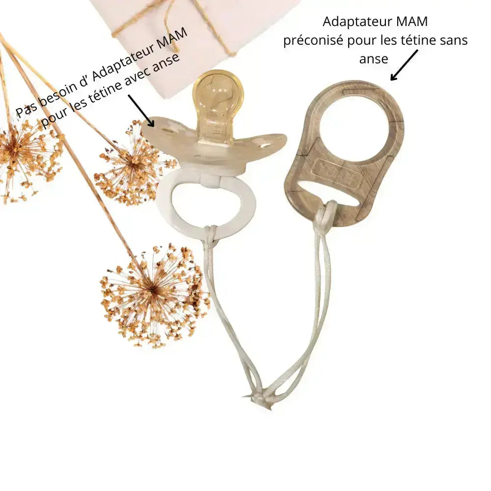 Attache tétine fleur personnalisée Féerie Sisters