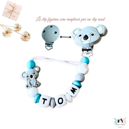 Attache tétine personnalisée koala Féerie Sisters