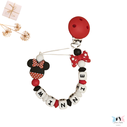 Attache tétine Disney personnalisée – Modèle Mickey & Minnie Féerie Sisters